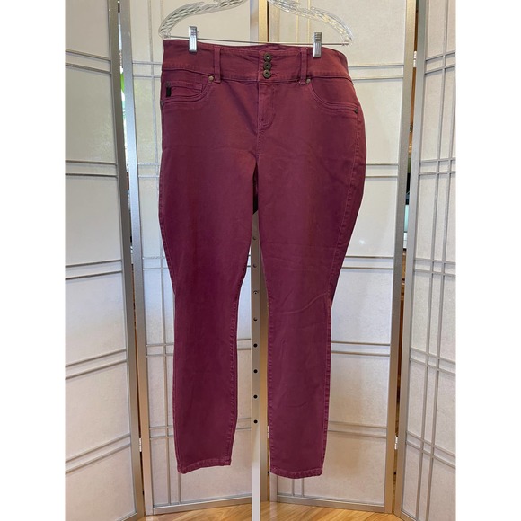 *Torrid Mid Rise Jeans Purple/Red Straight leg - Picture 1 of 7